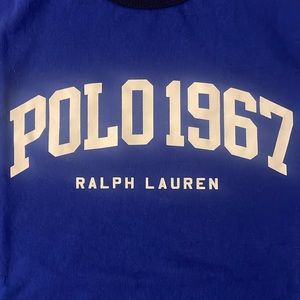 *POLO* Ralph Lauren Men's 1967 Logo Graphic Print Crew-Neck T-Shirt Blue